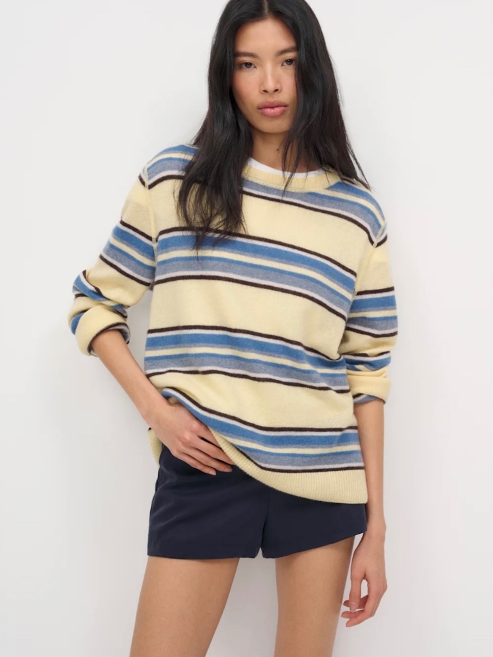 Reformation Cashmere Boyfriend Sweater Yellow